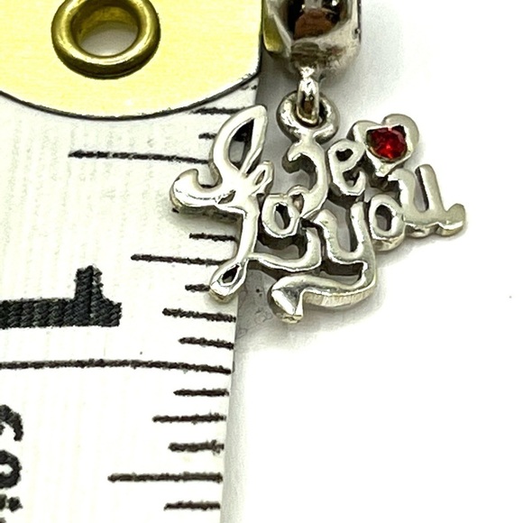 I love you charm 925 IBB THAI sterling silver  heart with a red crystal Charm - Picture 6 of 6